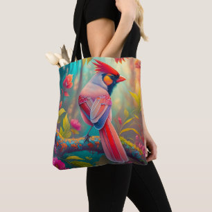 Fantasy Birds Male Cardinal Tote Bag