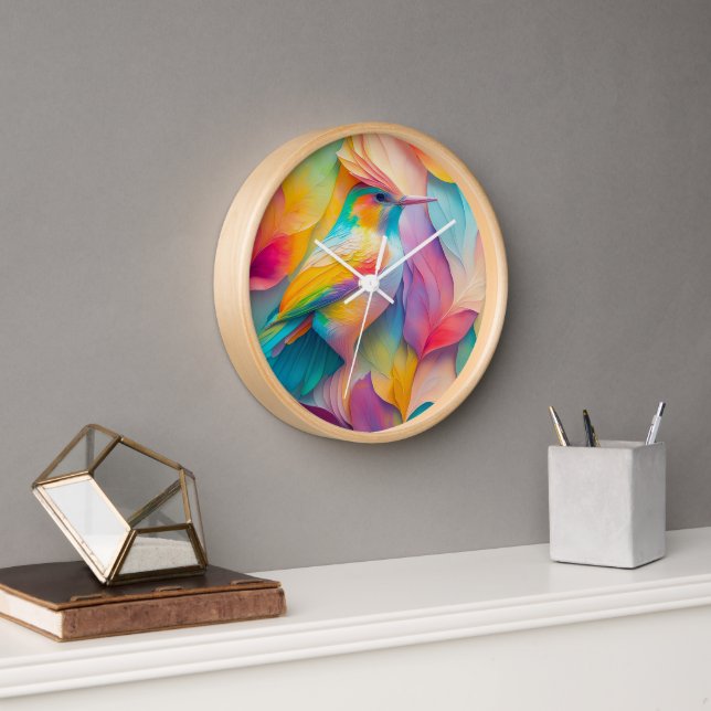 Fantasy Birds Silk Bird Clock (Office)