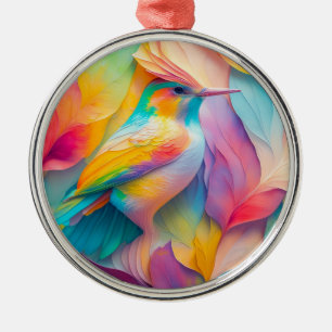 Fantasy Birds Silk Bird Metal Tree Decoration