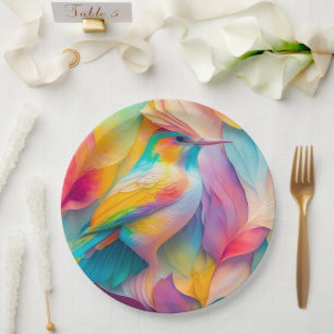 Fantasy Birds Silk Bird Paper Plate