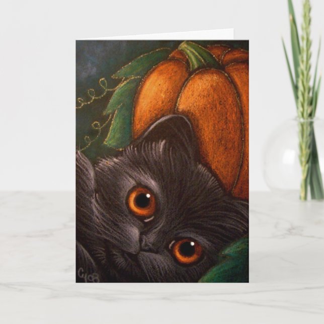 FANTASY BLACK CAT - HALLOWEEN Card (Front)