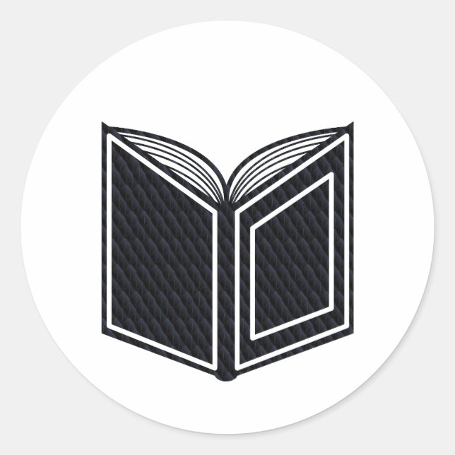 Fantasy Black Obsidian Dragon Scales book Classic Round Sticker (Front)