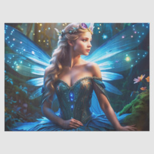 Fantasy Blue Dragonfly Fairy Princess Decoupage Tissue Paper