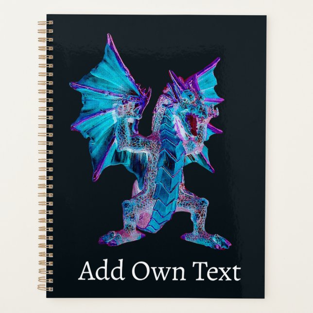 Fantasy Blue Fire Dragon Planner (Front)