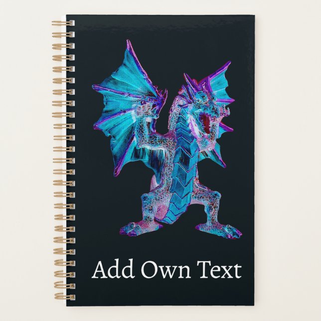 Fantasy Blue Fire Dragon  Planner (Front)
