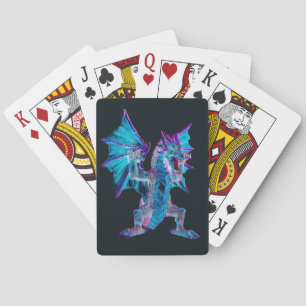 Fantasy Blue Fire Dragon  Playing Cards