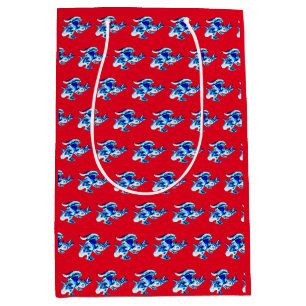 Fantasy Blue Frost Dragon Red Medium Gift Bag