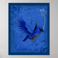 Fantasy Bluebird Nature Art