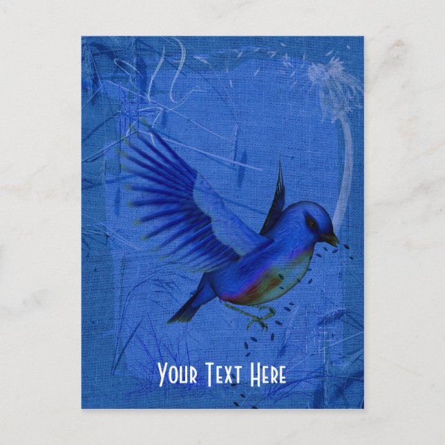 Fantasy Bluebird Nature Customisable Postcard (Front)