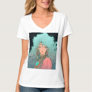 Fantasy Bohemian Aesthetic Anime Girl T-Shirt