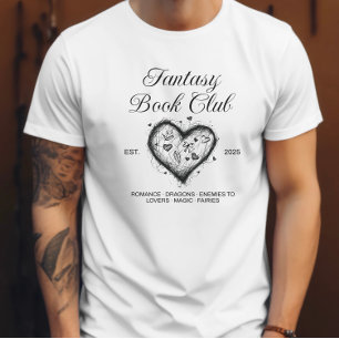 Fantasy Book Club Typography & Heart doodle sketch Tri-Blend Shirt