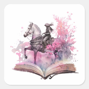 Fantasy Book Lover Design Square Sticker