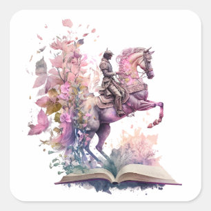 Fantasy Book Lover Design Square Sticker