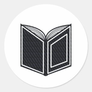 Fantasy Book with Black Obsidian Dragon Scales Classic Round Sticker