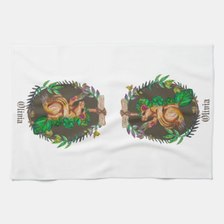 Fantasy Brussels sprout badger - cute badger Tea Towel