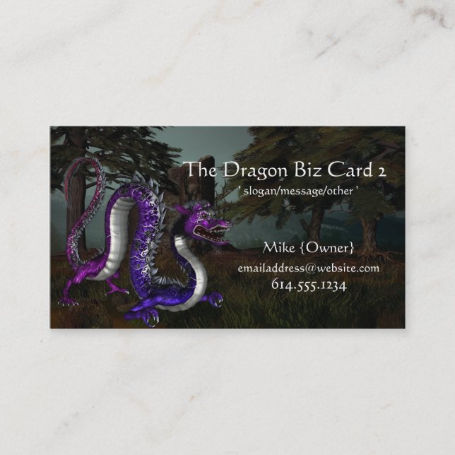 Fantasy Business Cards :: Dragon in the Woods (Front)
