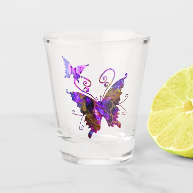 Fantasy Butterflies Shot Glass (Front)