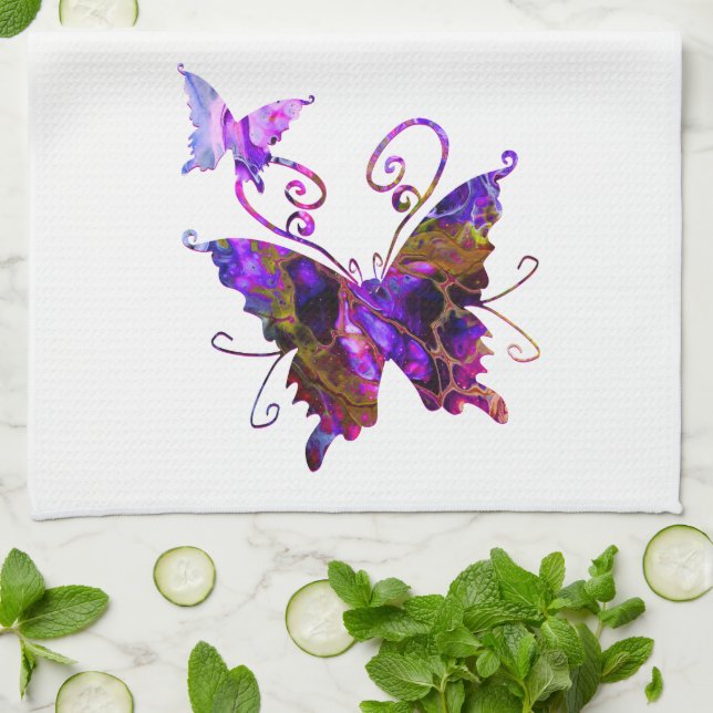 Fantasy Butterflies Tea Towel (Folded)