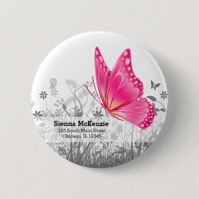 Fantasy Butterfly * choose background colour 6 Cm Round Badge (Front)