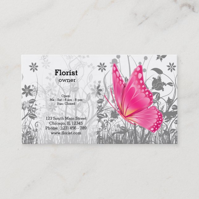 Fantasy Butterfly * choose background colour Business Card (Front)