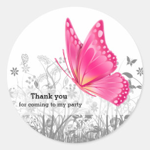 Fantasy Butterfly * choose background colour Classic Round Sticker