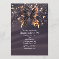 Fantasy Butterfly Gold Sparkle Party