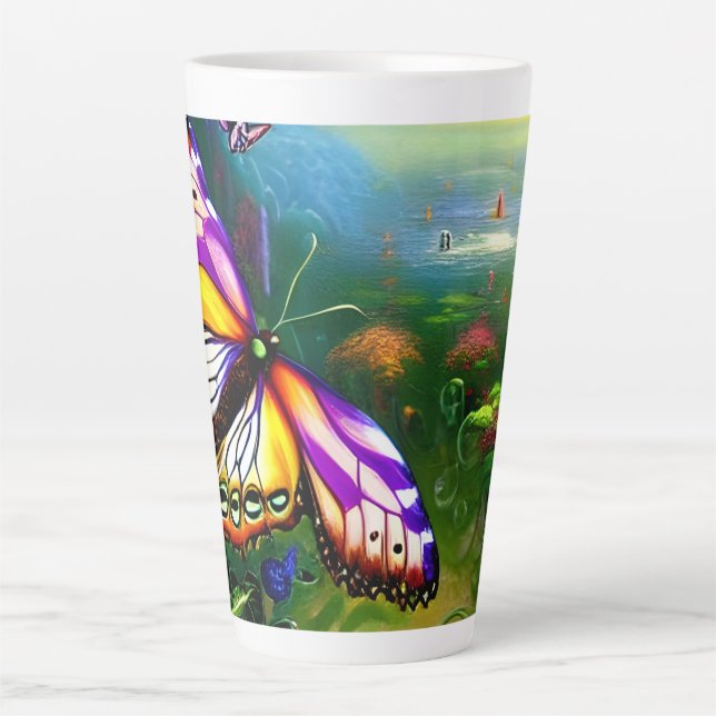 Fantasy Butterfly Journey  Latte Mug (Front)