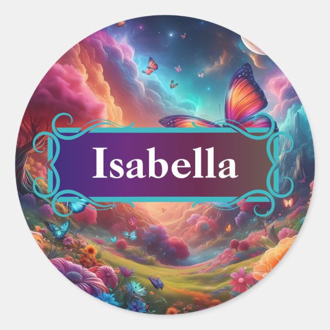 Fantasy Butterfly Label Sticker (Front)