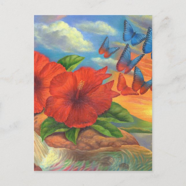 Fantasy Butterfly Landscape Painting - Multi Postcard (Front)