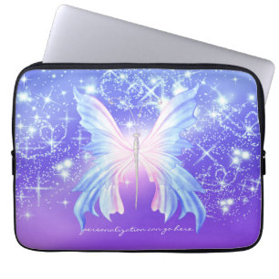 Fantasy Butterfly Pink & Purple Sparkle Laptop Sleeve