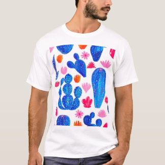 Fantasy Cacti: Decorative Seamless Pattern. T-Shirt