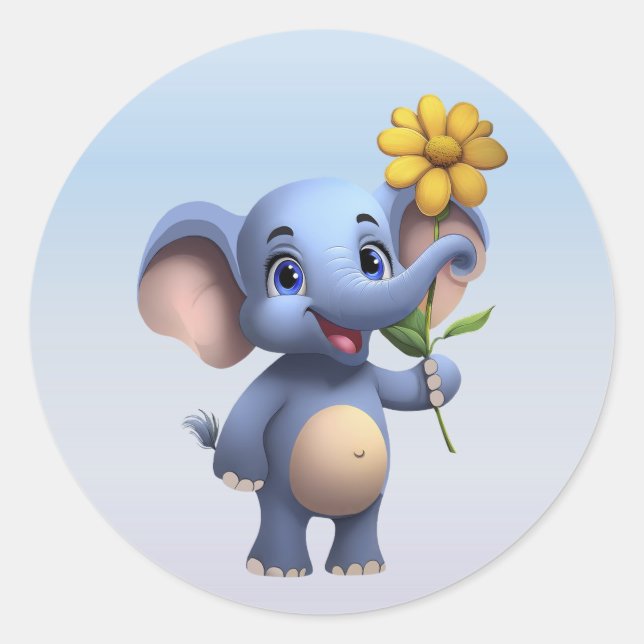 Fantasy Cartoon Elephant Sticker (Front)