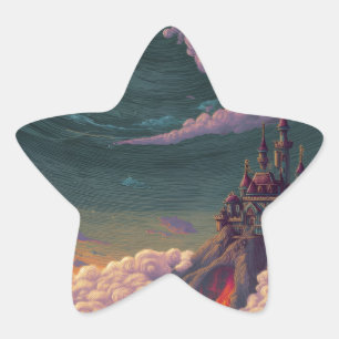 Fantasy Castle Above Clouds Star Sticker – Magical