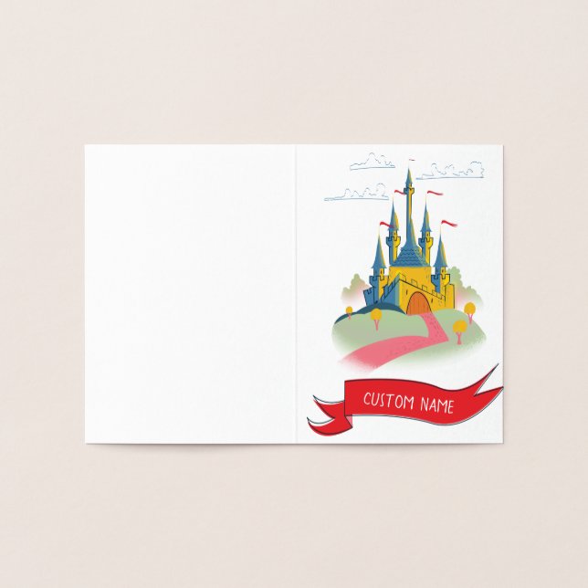 Fantasy Castle Custom Text Foil Card (Inside)