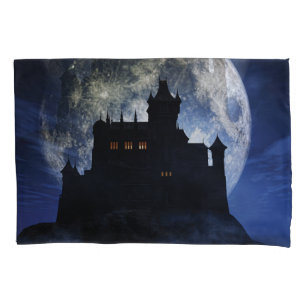 Fantasy castle during night pillowcase