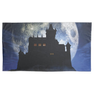 Fantasy castle during night pillowcase