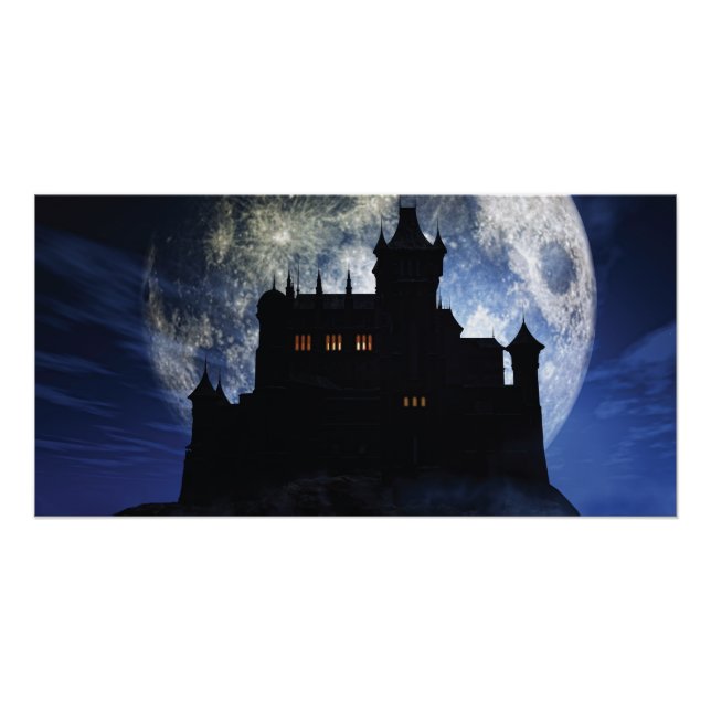 Fantasy castle during night poster (Front)