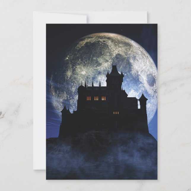 Fantasy castle during night thank you card (Front)
