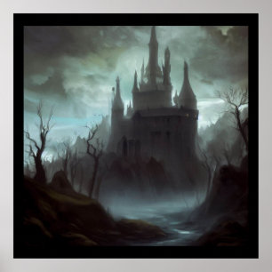 Fantasy Castle Frightening Landscape 3 Poster