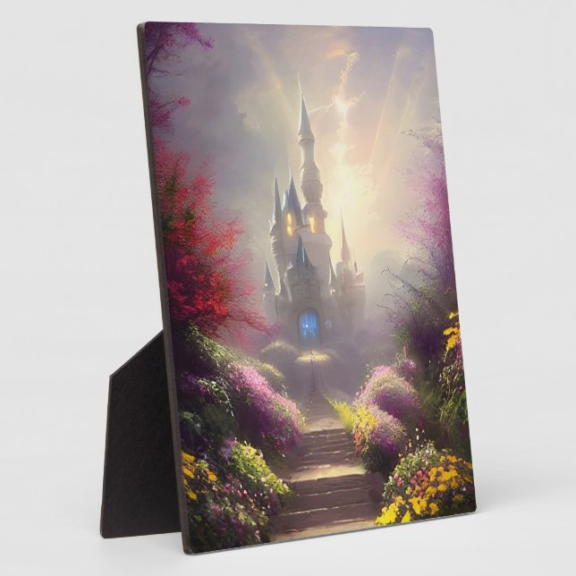 Fantasy Castle Gardens Tabletop Plaque (Side)