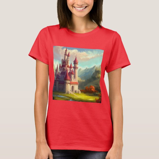 Fantasy Castle Happy Landscape 1 T-Shirt (Front)