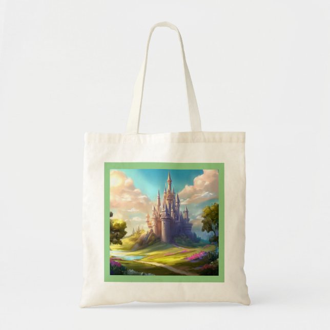 Fantasy Castle Happy Landscape 2 Tote Bag (Front)