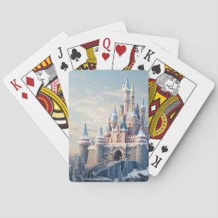 Fantasy castle in the mountains  playing cards