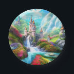 Fantasy Castle Paper Plate<br><div class="desc">A fantasy castle nestled in the fantasy landscape of waterfalls and flowers (in watercolor).</div>