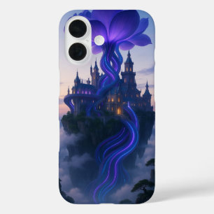 Fantasy Castle with Glowing Purple Flower – Magica iPhone 16 Case