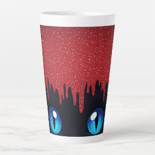 Fantasy Cat Blue Eyes With Dripping Latte Mug