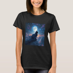 Fantasy Cat Moon Clouds T-Shirt