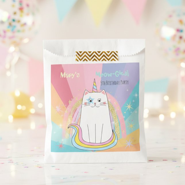 Fantasy Caticorn Meow-Gical Birthday  Favour Bags (Creator Uploaded)