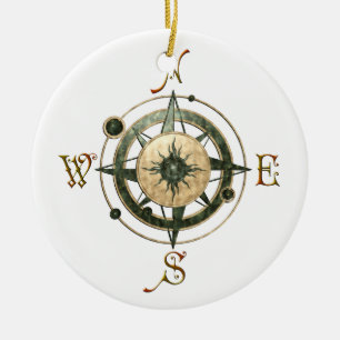 Fantasy (Celtic) Compass Design Ceramic Tree Decoration