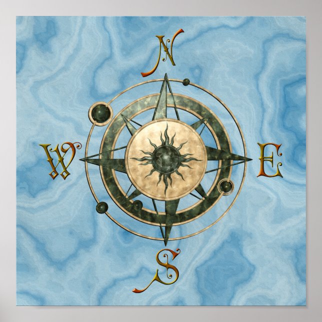 Fantasy (Celtic) Compass Design Poster (Front)